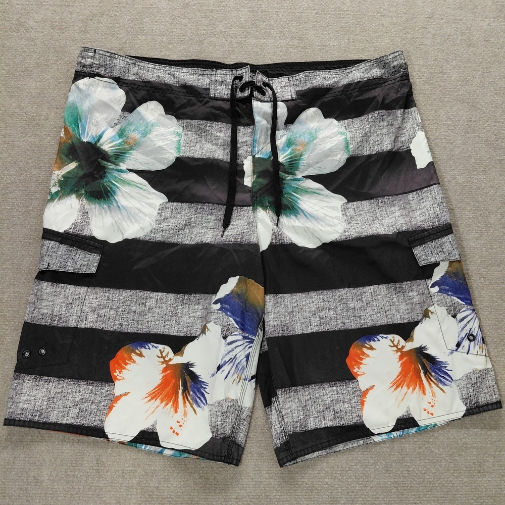 Hang Ten Swimming Trunks Board Shorts Mens XL 43"  Tropical Hawaiian 12" Inseam